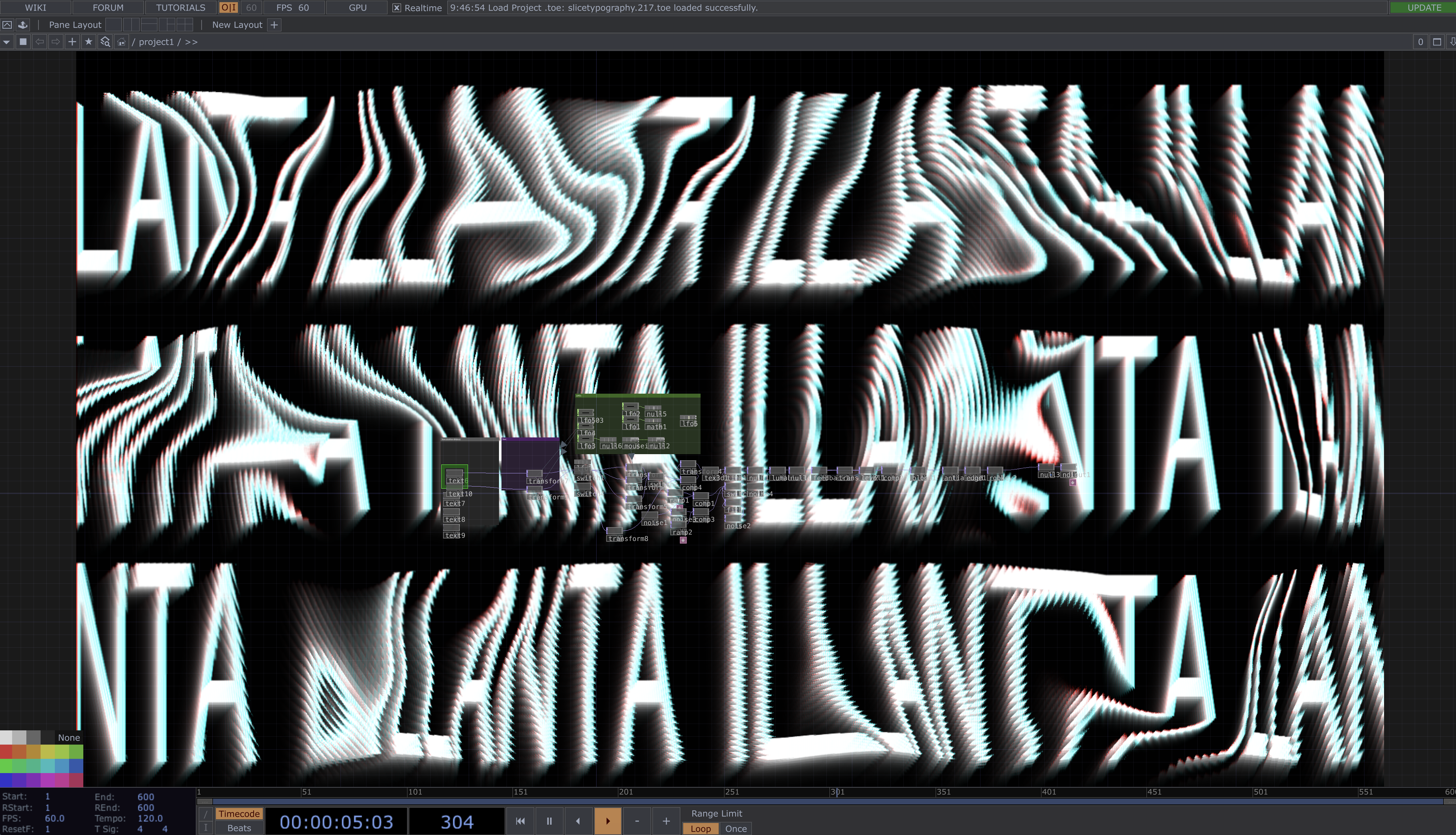 TouchDesigner Slice Typography Network